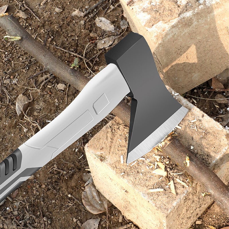 800g Drop-Forged Steel Head Woodworking Axe - Sharp Polished Cutting Surface Fibre Handle Axe for Outdoor Gardening, Household Logging & Wood Splitting - Image 3