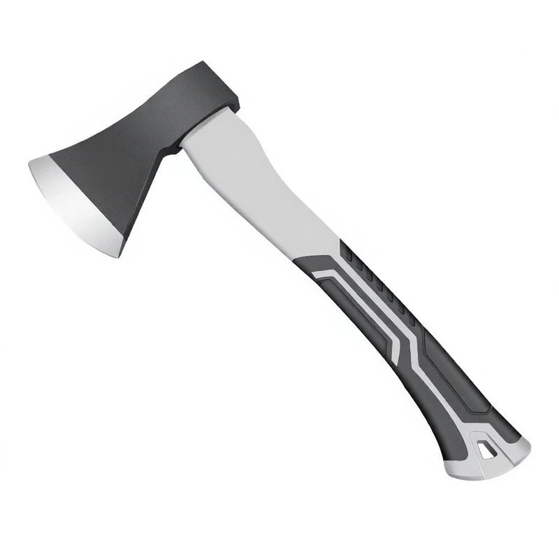 800g Drop-Forged Steel Head Woodworking Axe - Sharp Polished Cutting Surface Fibre Handle Axe for Outdoor Gardening, Household Logging & Wood Splitting - Image 1