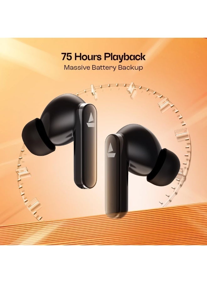 boAt Airdopes 301 TWS In-Ear Earbuds – Up to 75 Hours Playtime, Quad Mics with ENx Technology, ASAP Fast Charge, IWP Technology, Beast Mode with 50ms Low Latency, 10mm Drivers, Bluetooth 5.3 & IPX5 Water Resistance - Image 3