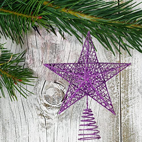BinaryABC Christmas Tree Topper Star,Glittering Christmas Tree Decoration Ornaments,20cm (Purple) - Image 5