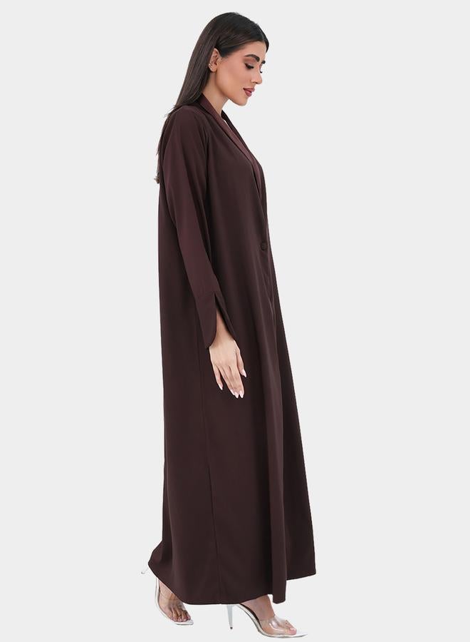Elena by DStyle Elena by DStyle Satin Collar Double Sided A-Line Abaya - Image 4
