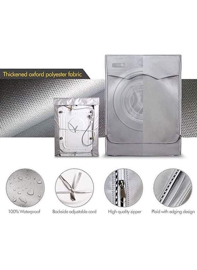 Arabest Washing Machine Cover, Washer Dryer Dustproof Waterproof Protection Case Cover Sunscreen with Zipper for Front Load Washer Protection  - Image 2