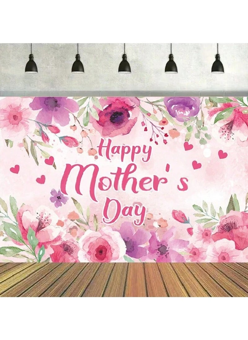 Generic - Mother's Day Decoration Backdrop with a Lovely Floral Design in Pink to Add a Special Touch to Mother's Day – Size 100*150 cm - Image 1