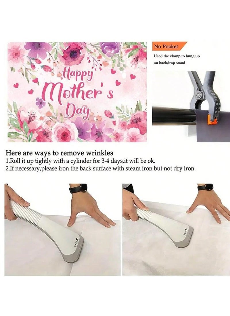 Generic - Mother's Day Decoration Backdrop with a Lovely Floral Design in Pink to Add a Special Touch to Mother's Day – Size 100*150 cm - Image 1
