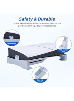 Topleo Horizontal Stand for PS5 Slim/PS5 Pro Base Stand Accessories Compatible with Playstation 5 Slim/PS5 Pro Digital & Ultra-HD Edition Console - White(Compatible with PS5 Slim/Pro)  - Image 4