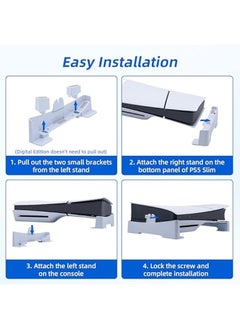 Topleo Horizontal Stand for PS5 Slim/PS5 Pro Base Stand Accessories Compatible with Playstation 5 Slim/PS5 Pro Digital & Ultra-HD Edition Console - White(Compatible with PS5 Slim/Pro)  - Image 2