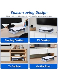 Topleo Horizontal Stand for PS5 Slim/PS5 Pro Base Stand Accessories Compatible with Playstation 5 Slim/PS5 Pro Digital & Ultra-HD Edition Console - White(Compatible with PS5 Slim/Pro)  - Image 5
