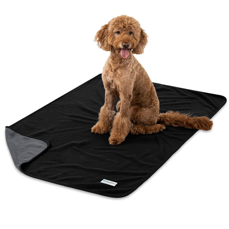 PetAmi Waterproof Dog Blanket for Medium Large Pets Dogs Cats Pet Couch Cover Protector for Furniture Reversible Washable Soft Fleece Cat Blanket for Bed Couch Sofa 40x60 BlackGray