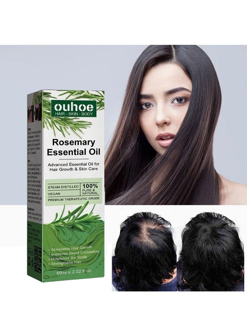 OUHOE 2 Pieces Rosemary Essential Oil，Purely Natural Nourishing The Scalp, Promoting Hair Growth And Enhancing Luster  - Image 2