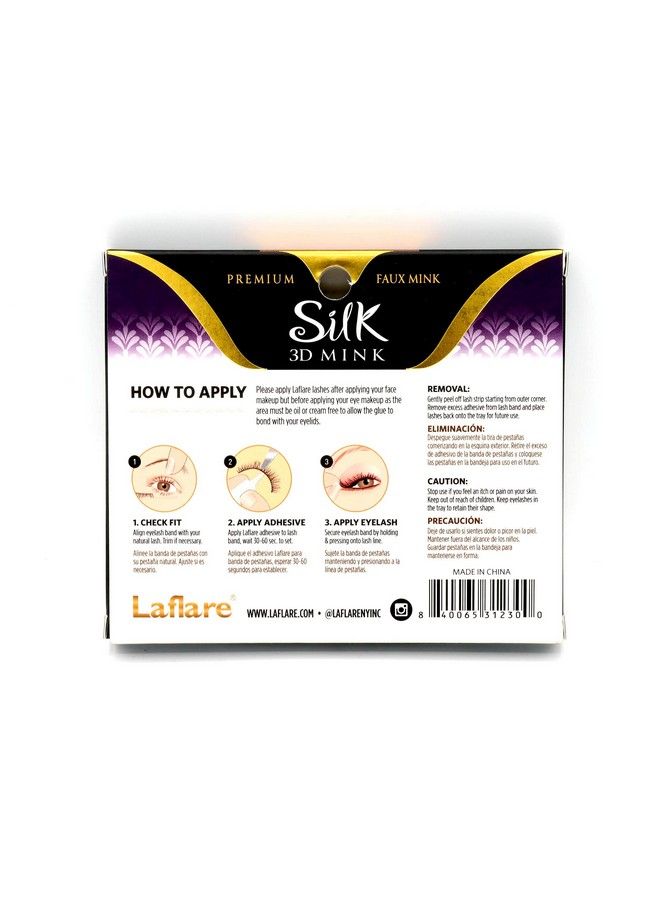 Laflare 3D SILK MINK Premium Faux Mink Eyelashes Cat Eyes Wispy Fluffy Soft as Mink Multilayered False Lashes  (SM04) - Image 4