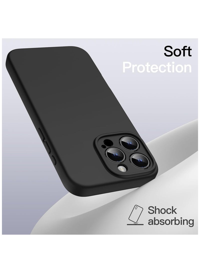 Magnetic Silicone Case for iPhone 16 Pro Max 6.9-Inch, Compatible with MagSafe, Silky Soft Touch, Shock Absorbing Phone Cover with Camera Lens Full Protection (Black)  - Image 4