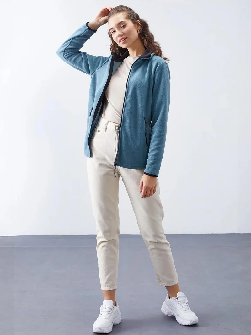 TOMMYLIFE TOMMY Women's Plush Zip-Front Sweatshirt