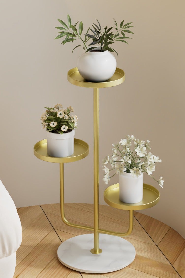 والالا حامل نباتات داخلي طويل بثلاث طبقات، رف نباتات عصري للنباتات المنزلية، حامل نباتات زاوية، رف لغرفة المعيشة، غرفة النوم، ديكور الفناء - Image 1