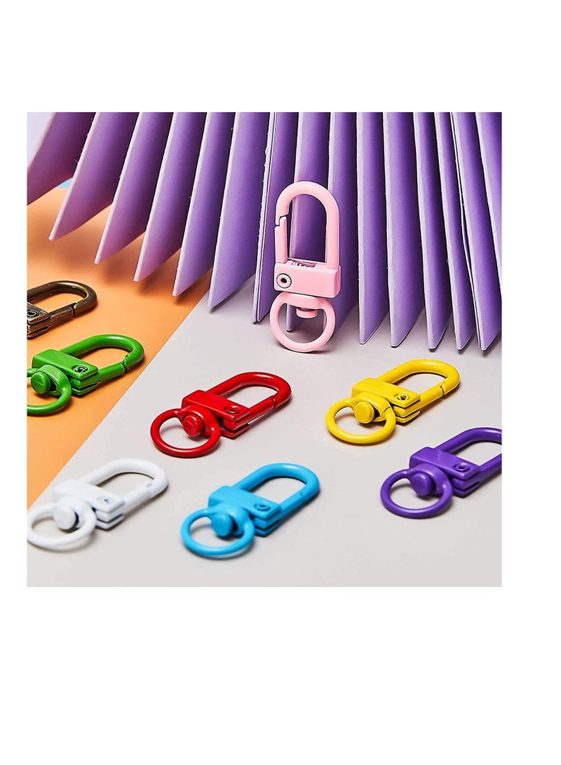Colorful Metal Lobster Claw Clasps Swivel Lanyards Trigger Snap Hooks Strap with Key Rings DIY Accessories for Bag Key Chains Connector Jewelry Making, Random Color 24 Pieces - Image 4