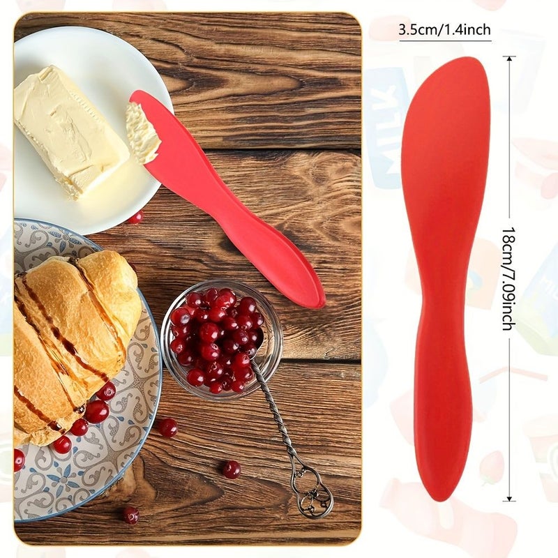 6 Pack Cream Spatula Set 2 Red 2 Blue 2 Pink Non Stick Toast Bread Butter Spreader Kitchen Tool - Image 5
