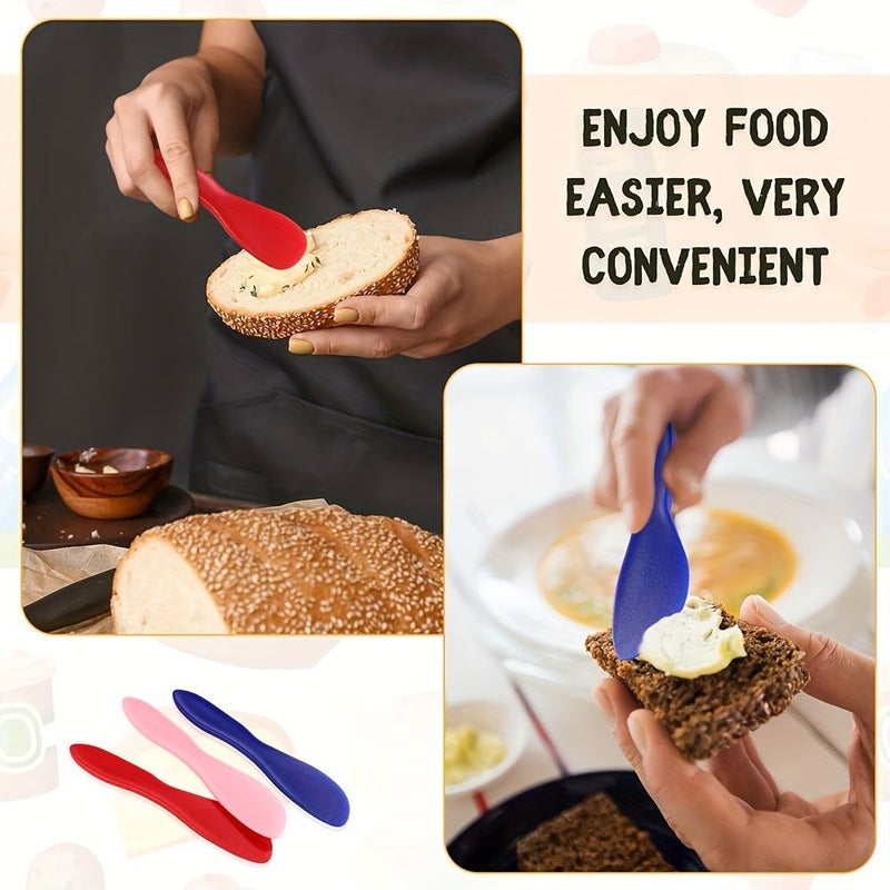 6 Pack Cream Spatula Set 2 Red 2 Blue 2 Pink Non Stick Toast Bread Butter Spreader Kitchen Tool - Image 4