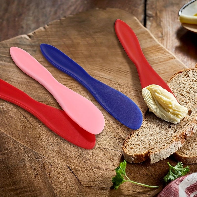 6 Pack Cream Spatula Set 2 Red 2 Blue 2 Pink Non Stick Toast Bread Butter Spreader Kitchen Tool - Image 3