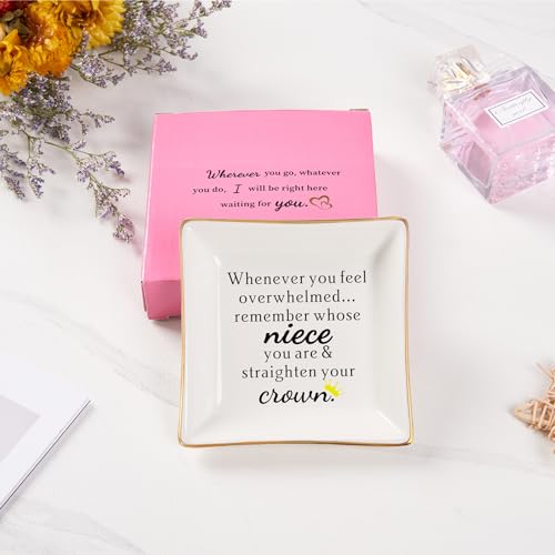 Spegiffu Niece Gifts from Auntie - Jewelry Dish Tray - 'When You Feel Overwhelmed...Straighten Your Crown', Birthday, Mother's Day, Christmas, Valentine's, Wedding, Graduation - Image 3