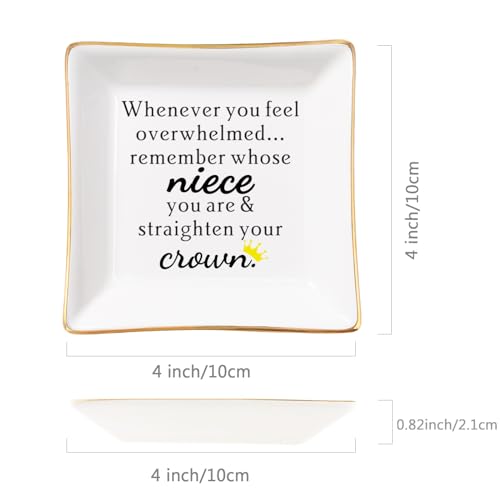 Spegiffu Niece Gifts from Auntie - Jewelry Dish Tray - 'When You Feel Overwhelmed...Straighten Your Crown', Birthday, Mother's Day, Christmas, Valentine's, Wedding, Graduation - Image 5