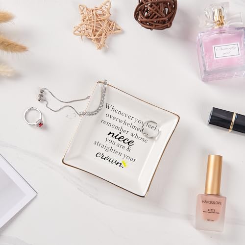 Spegiffu Niece Gifts from Auntie - Jewelry Dish Tray - 'When You Feel Overwhelmed...Straighten Your Crown', Birthday, Mother's Day, Christmas, Valentine's, Wedding, Graduation - Image 4