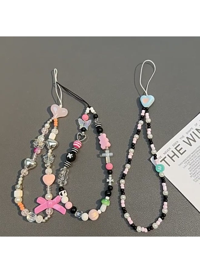 NIBEMINENT Phone Charm/ Chain Strap for Women Girls, Chic Teen Girl Cell Phone Case Lanyard Wrist Strap - Image 2