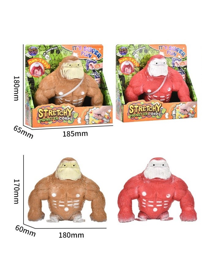 Latest Decompression Toy Tpr Vinyl Toy Vent Hero Human Animal Series Super Tough Pinch Lewang General Manager-Color:8692 Colorful Gorilla Display Box  - Image 5