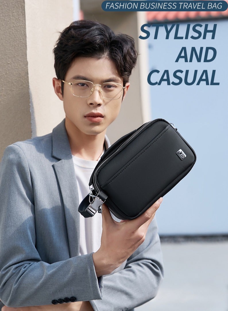 RAHALA 810 Stylish Men’s Handbag Organizer Clutch Business Waterproof Pouch For Travel Daily essentials Every Day Carry Bag - Black - Image 2