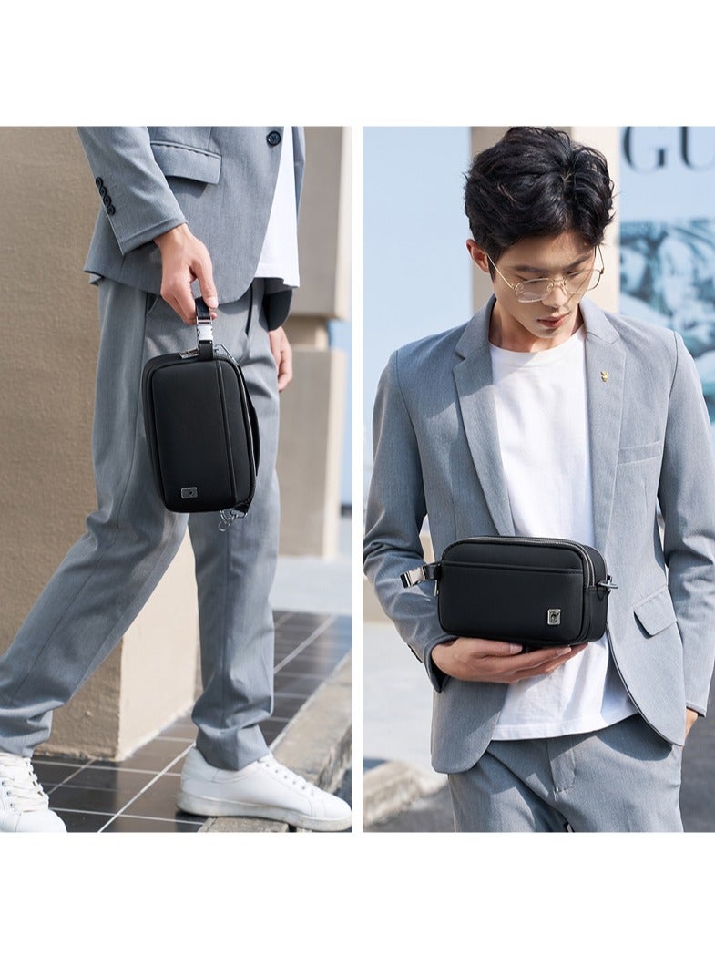 RAHALA 810 Stylish Men’s Handbag Organizer Clutch Business Waterproof Pouch For Travel Daily essentials Every Day Carry Bag - Black - Image 4