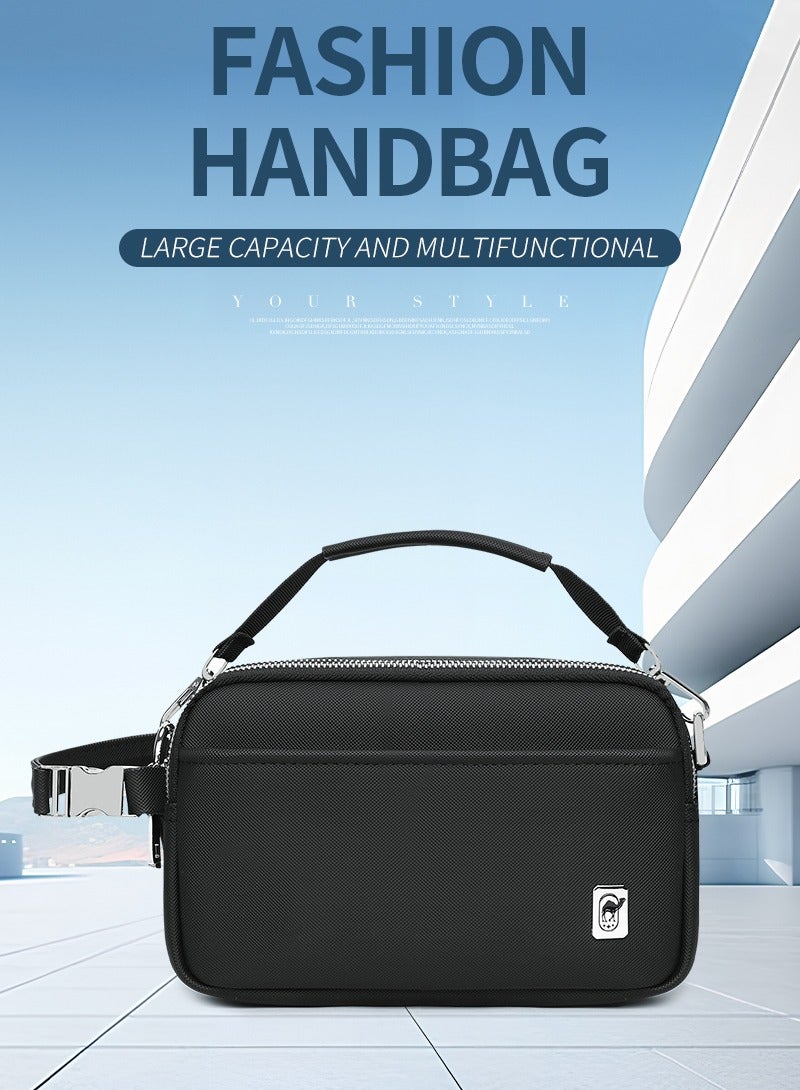 RAHALA 810 Stylish Men’s Handbag Organizer Clutch Business Waterproof Pouch For Travel Daily essentials Every Day Carry Bag - Black - Image 3