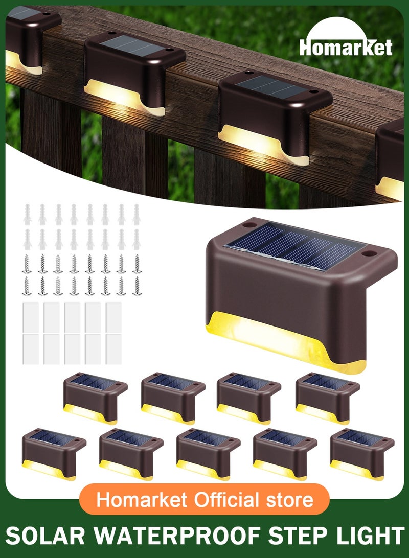 هومار كيت أضواء السطح الشمسي في الهواء الطلق، 10 حزمة من المصابيح الشمسية المقاومة للماء للدرج، الخطوة، السياج، السراينج، الساحة وباتيو - Image 1