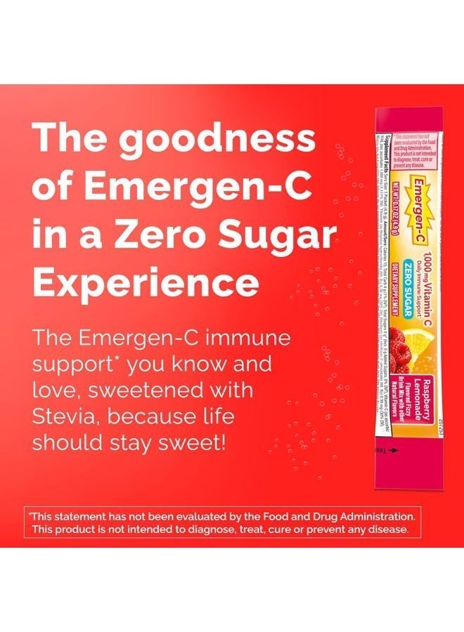 Emergen-C Zero Sugar 1000 mg Vitamin C Powder for Daily Immune Support Caffeine Free Vitamin C Supplements with Zinc and Manganese, B Vitamins and Electrolytes, Raspberry Lemonade Flavor - 36 Count - Image 5
