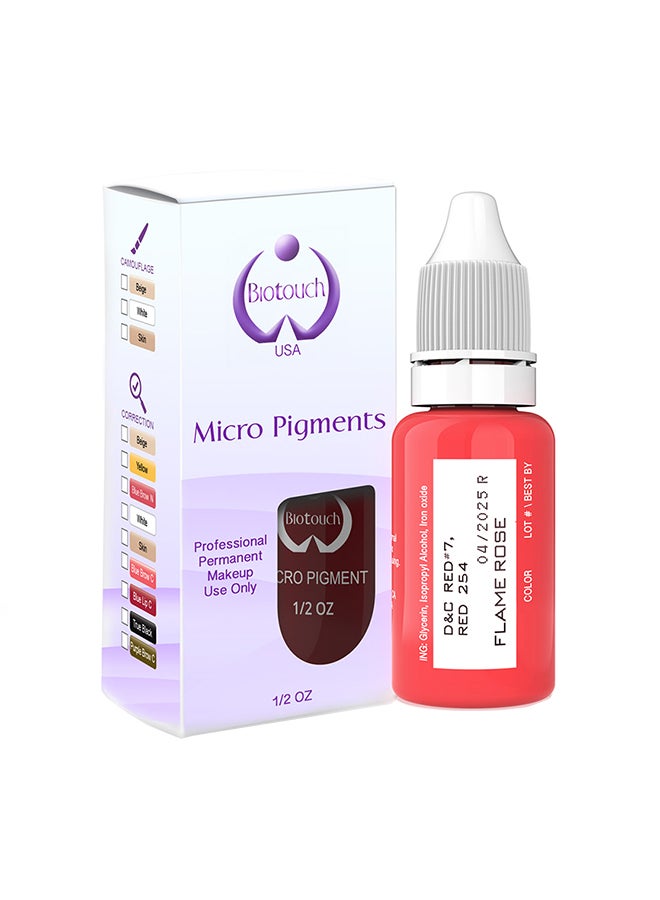 صبغة سPMU شبه دائمة من الدرجة الطبية - حبر سPMU - صبغة شفاه بدون خلط لتظليل الضربة لهب الورد