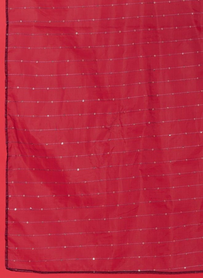 أيه كيه إس طقم كورتا بناتي بتصميم منسوج باللون البني مع دوباتا - Image 4