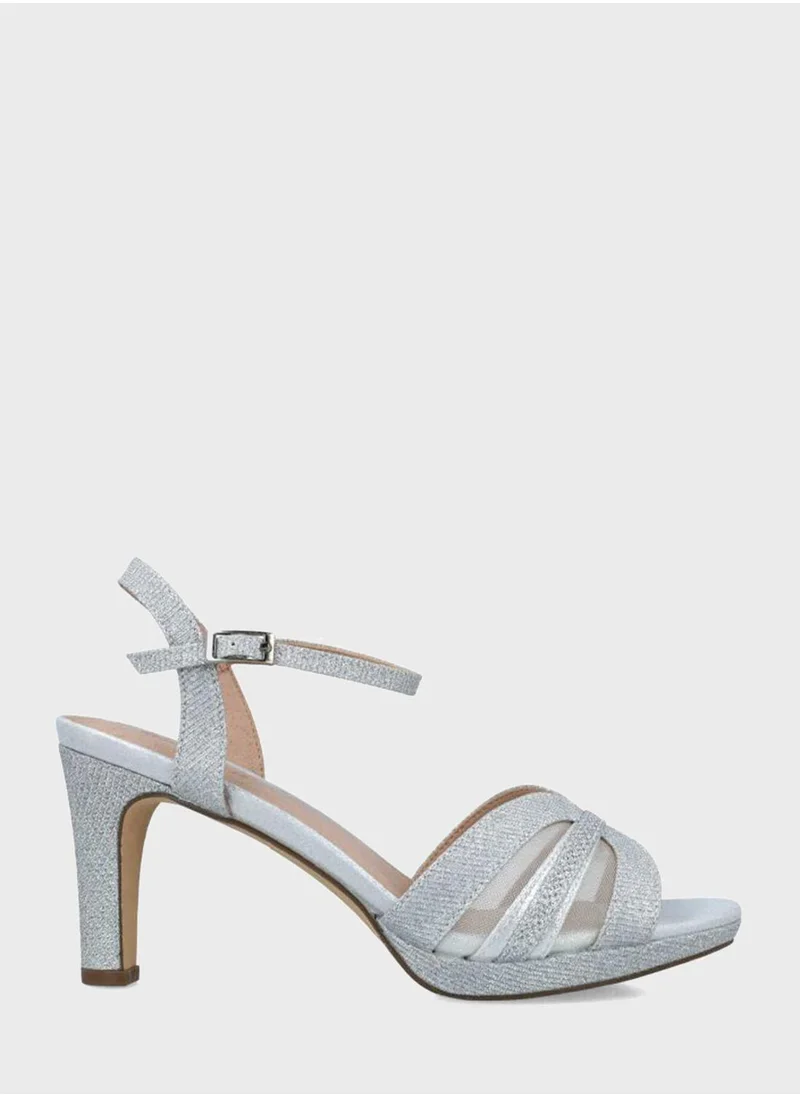 MENBUR Ankle Strap Mid Heel Sandals