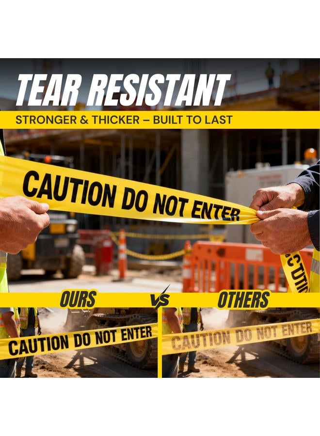 TAPIX Yellow Caution Do Not Enter Barricade Tape 3 inch X 1000 feet • Bright Yellow with a Bold Black Print • 3 in. Wide for Maximum Readability • Tear Resistant Design - Image 3