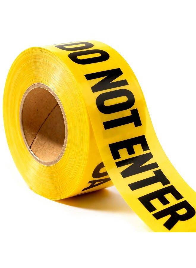 TAPIX Yellow Caution Do Not Enter Barricade Tape 3 inch X 1000 feet • Bright Yellow with a Bold Black Print • 3 in. Wide for Maximum Readability • Tear Resistant Design - Image 1