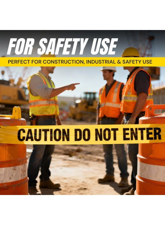 TAPIX Yellow Caution Do Not Enter Barricade Tape 3 inch X 1000 feet • Bright Yellow with a Bold Black Print • 3 in. Wide for Maximum Readability • Tear Resistant Design - Image 4