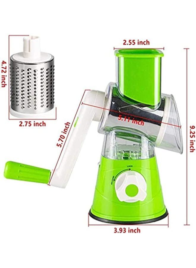 3-in-1 Manual Tabletop Drum Grater Rotary Shredder Slicer Grinder for Vegetables  - Image 2