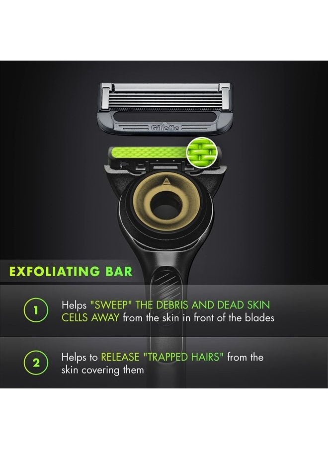 Gillette - Razor for Men with Exfoliating Bar Gold Edition by GilletteLabs, Includes 1 Handle, 3 Razor Blade Refills, 1 Travel Case, 1 Premium Magnetic Stand - Image 1