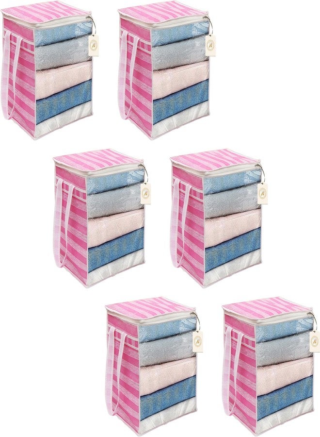 AARON INC Saree Storage Bag | Premium Wardrobe Cloth Organizer Box | Large Garment Cover with Polka Dot Design | Durable Fabric, Transparent Window | Pack Of 6 AWPM13003 - Image 1