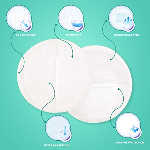 1st Step Honey Comb Lining, Super Absorbant Disposable Breast Pads with Day and Night Protection- 60 Pads - Image 2