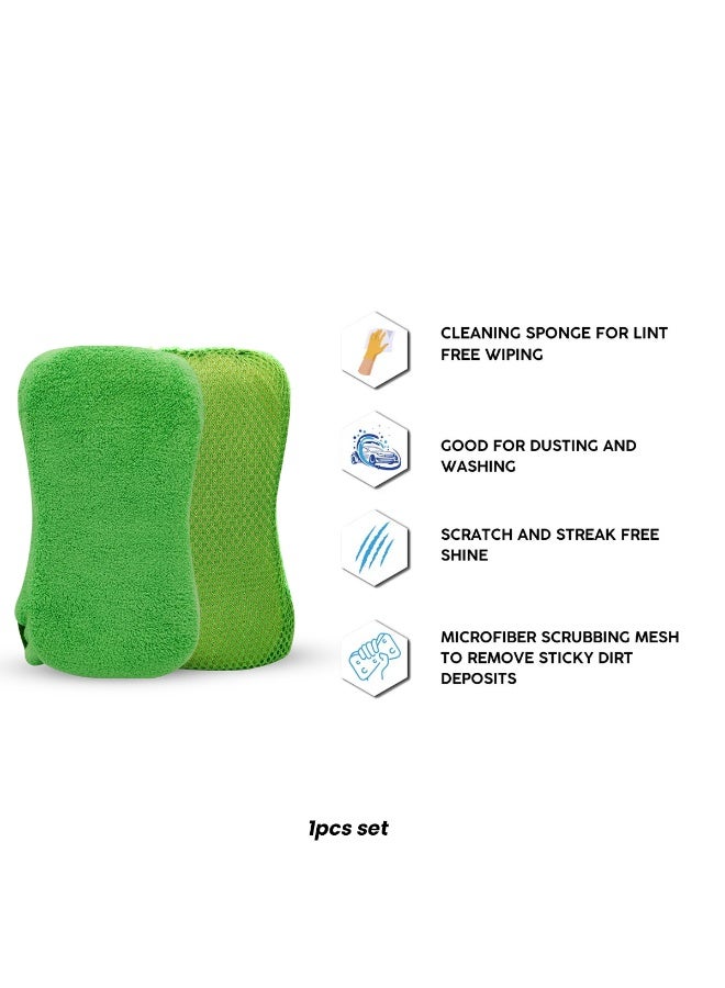 FAJ 2-in-1 Microfiber Car Wash Sponge, Dual-Side Cleaning & Drying Sponge, Scratch-Free Microfiber Cleaning Pad for Car, Bike, Kitchen, Bathroom & Home Surfaces - 800G821 - Image 4