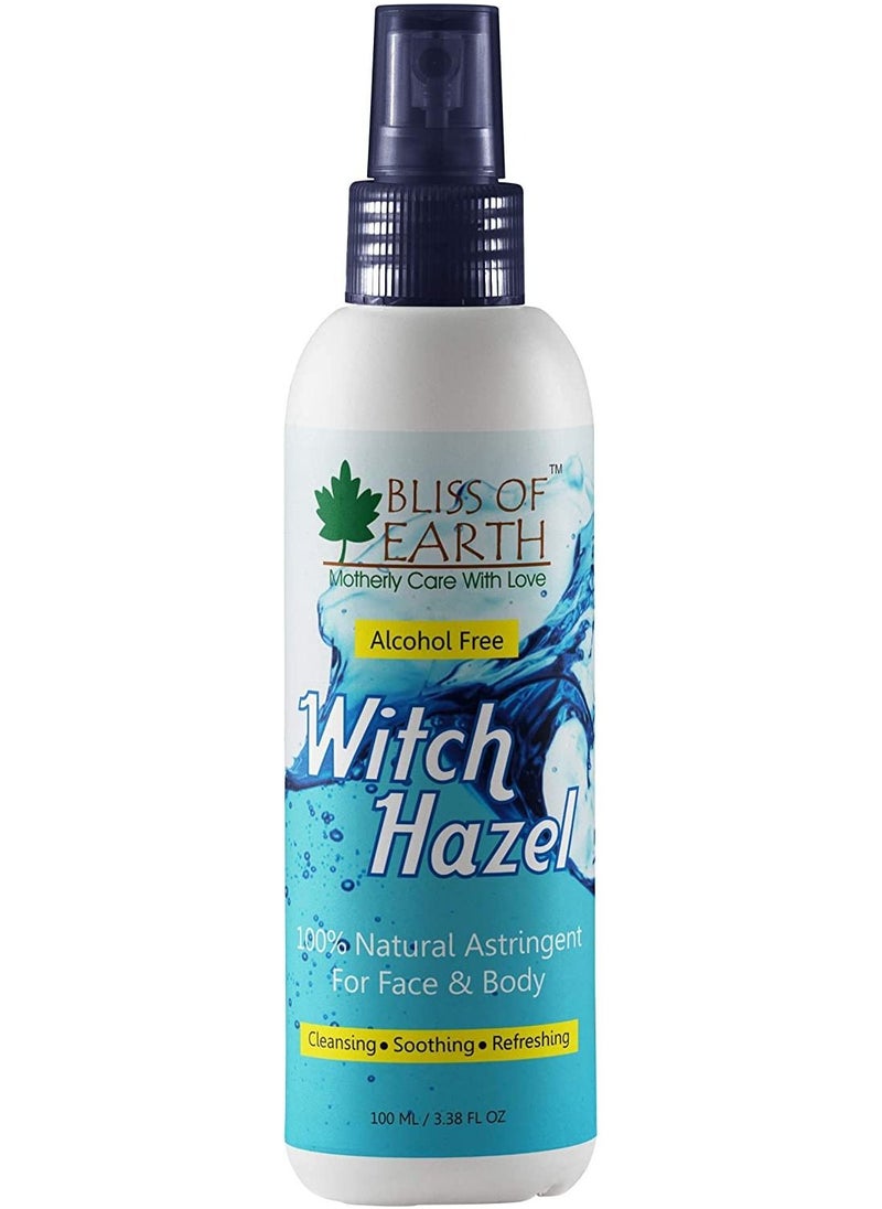 BLISS OF EARTH - Bliss of Earth 100ML Pure Witch Hazel Astringent Natural Toner Great For Acne & Skin Rashes - Image 1