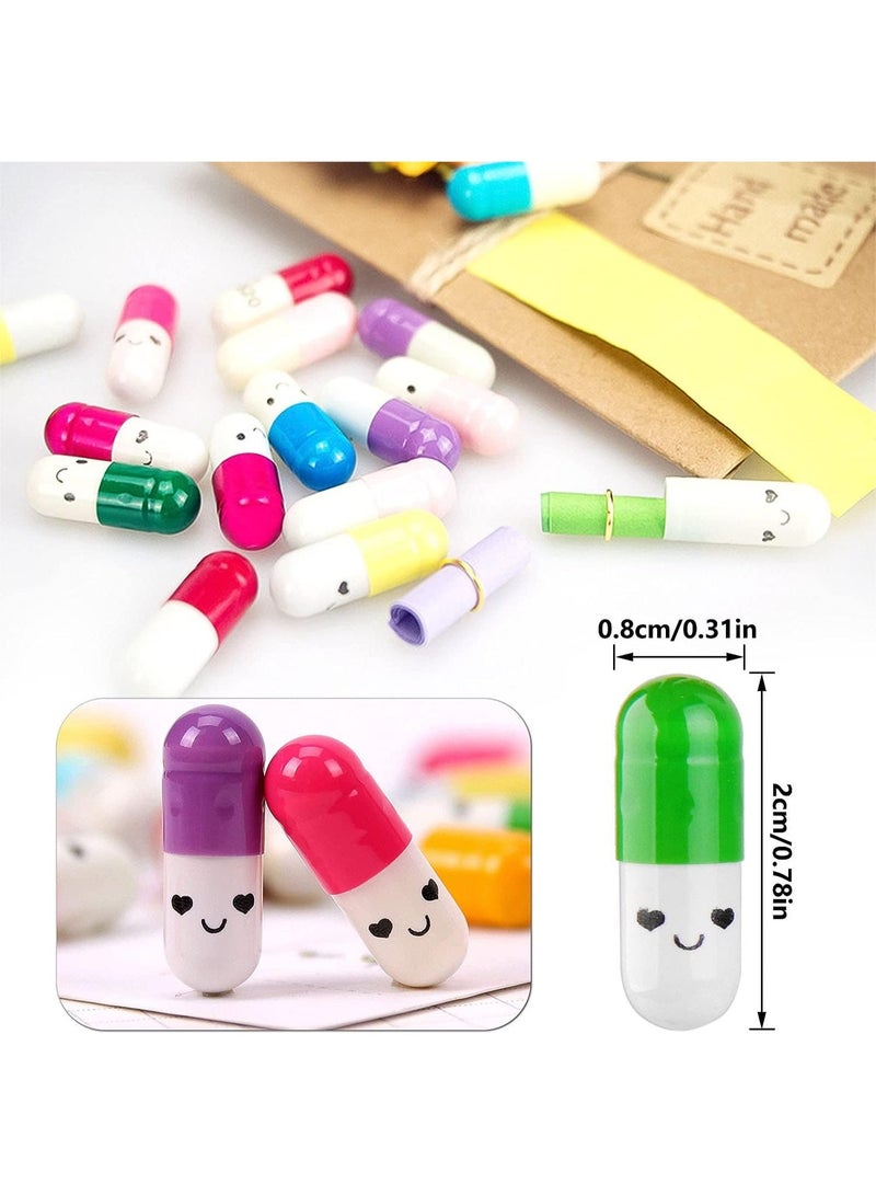 KISSUN 200 pcs Capsule Letters Message, Cute Color Pill Pill Capsules with Smiley Faces, Capsule Message Pill Letter for Love Letters, Friendship Notes or Gifts - Image 2