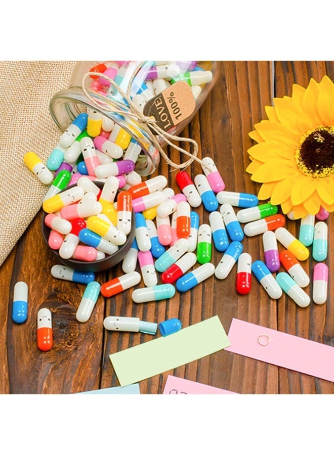 KISSUN 200 pcs Capsule Letters Message, Cute Color Pill Pill Capsules with Smiley Faces, Capsule Message Pill Letter for Love Letters, Friendship Notes or Gifts - Image 3