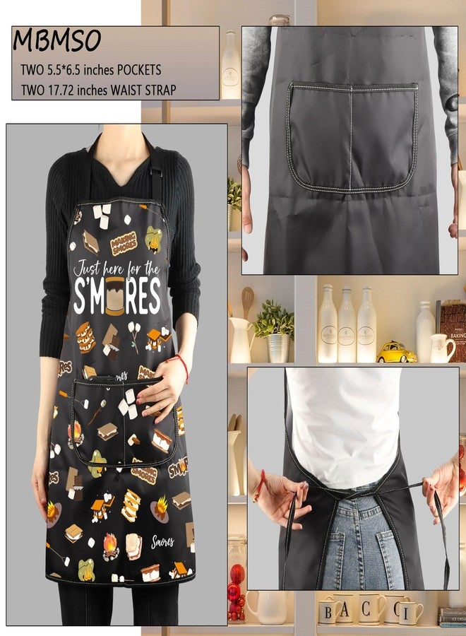 MBMSO Smores Apron S’More Lovers Gift for Smores Maker Apron Just Here for the Smores Gift for Pastry Chef Apron Camping Gift (Smores Apron-b) - Image 3