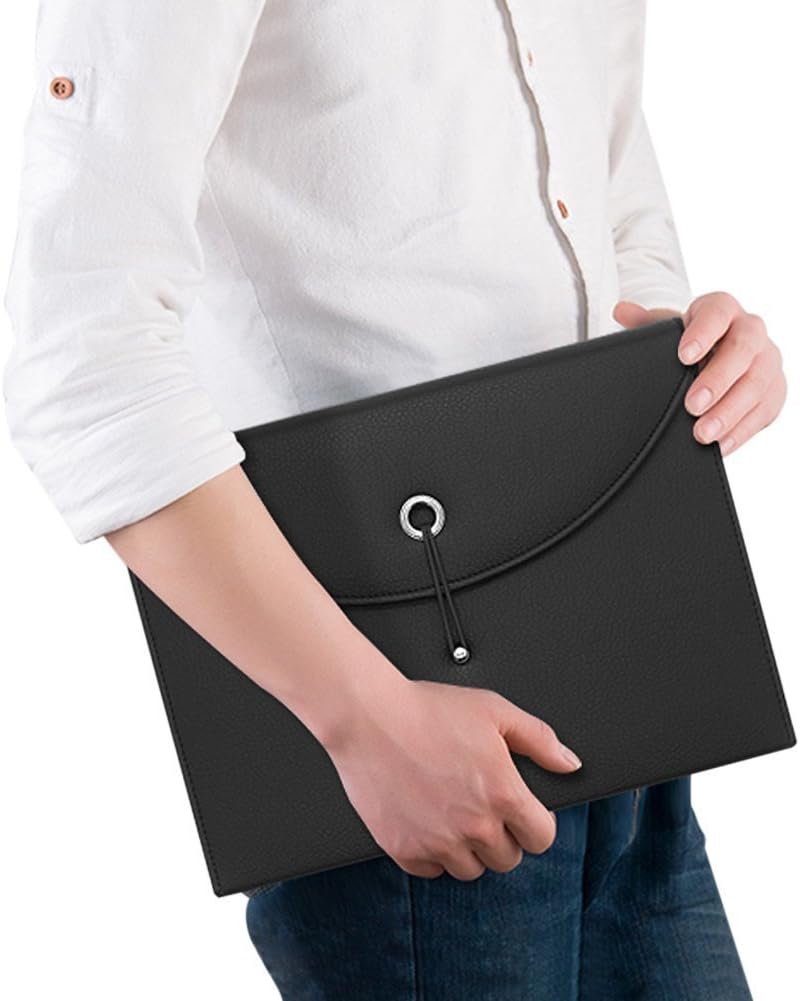 NKTM Filing Folders Pocket Folders File Folders Letter Size Folders with Pockets Expanding File Folder Pocket Folder PU Leather 13 Pockets A4 Letter Size Document Organizer - Image 5