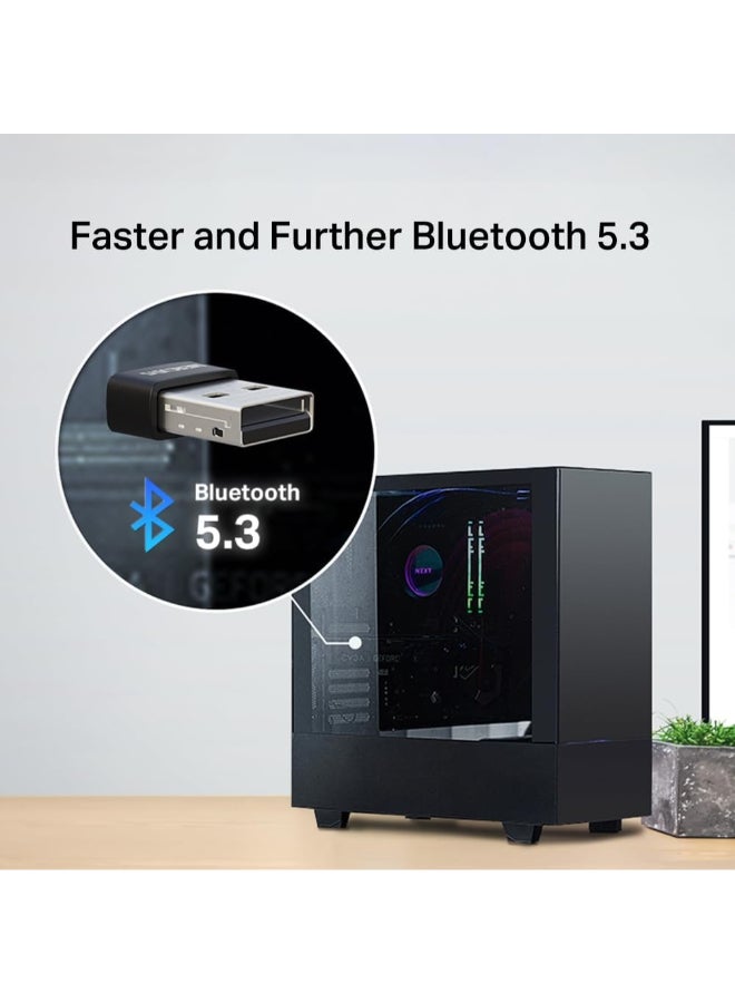 ميركوسيس Bluetooth Nano USB Adapter
Bluetooth: BT 5.3
SPEC: 1× Internal Antennas, USB 2.0 
FEATURE: Nano Size Black - Image 3