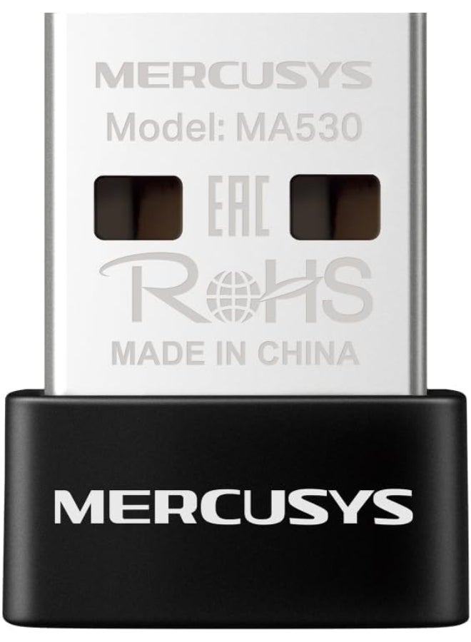 ميركوسيس Bluetooth Nano USB Adapter
Bluetooth: BT 5.3
SPEC: 1× Internal Antennas, USB 2.0 
FEATURE: Nano Size Black - Image 1
