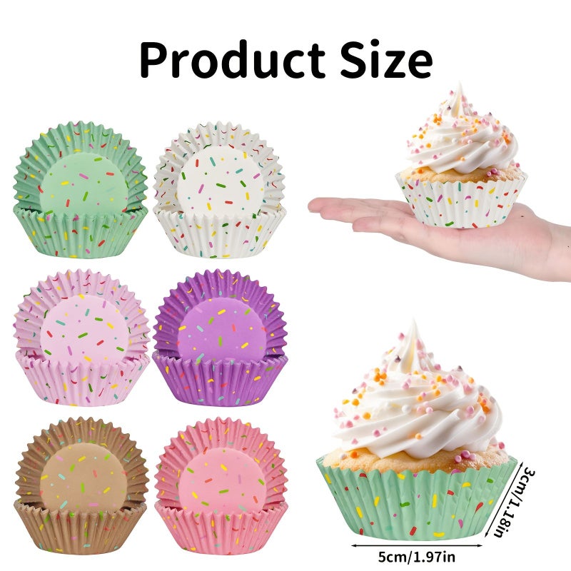150 300pcs 6 Colors Mixed Muffin Cupcake Liners 1.97 1.18inch Party Birthday Decorations Baking Supplies - Image 3
